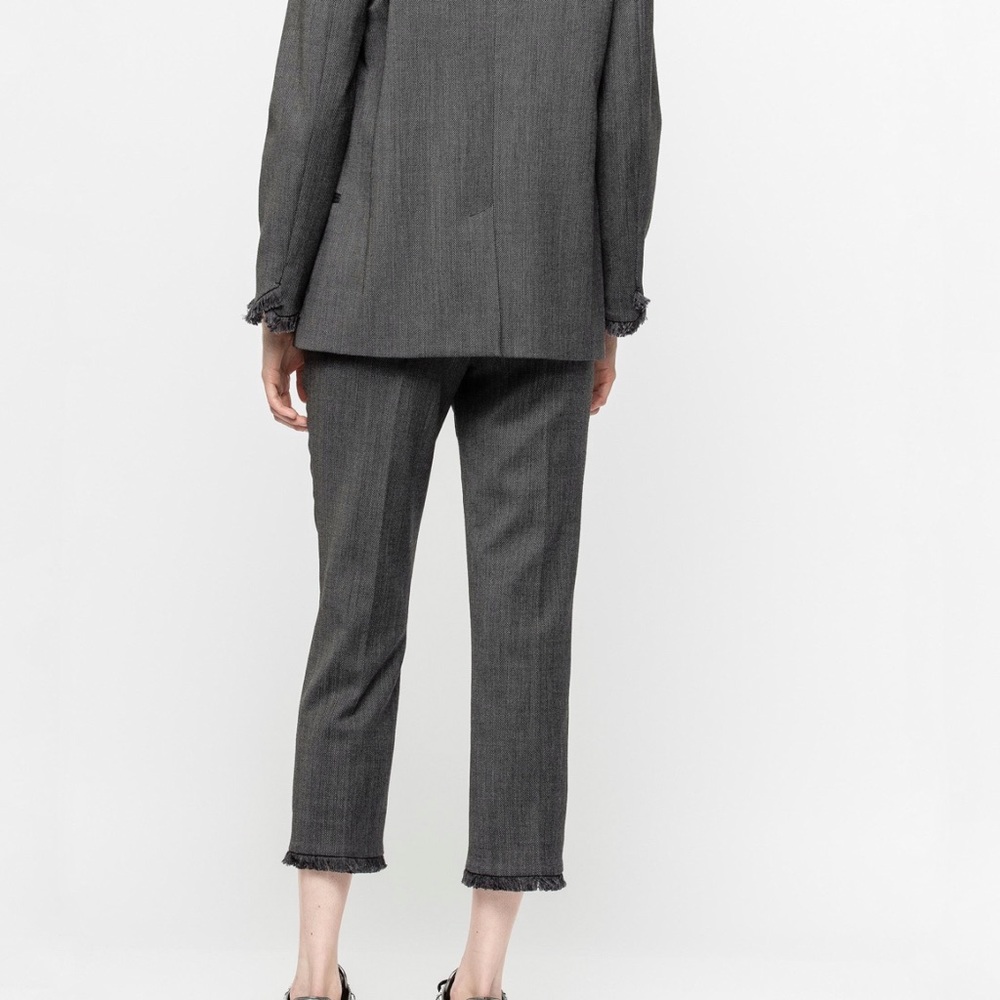 ZADIG & VOLTAIRE gray Pantalon Posh Franges fringe hem straight leg dress pants - Picture 2 of 15